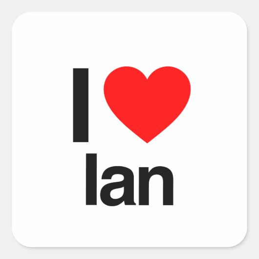 i love ian vierkante sticker (Voorkant)