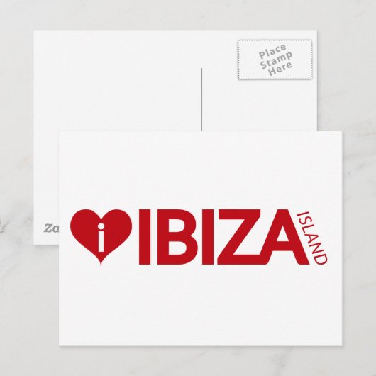 i Love Ibiza Island Original Authentic souvenirs Briefkaart (Voorkant / Achterkant)