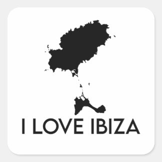 I Love Ibiza (White) Vierkante Sticker