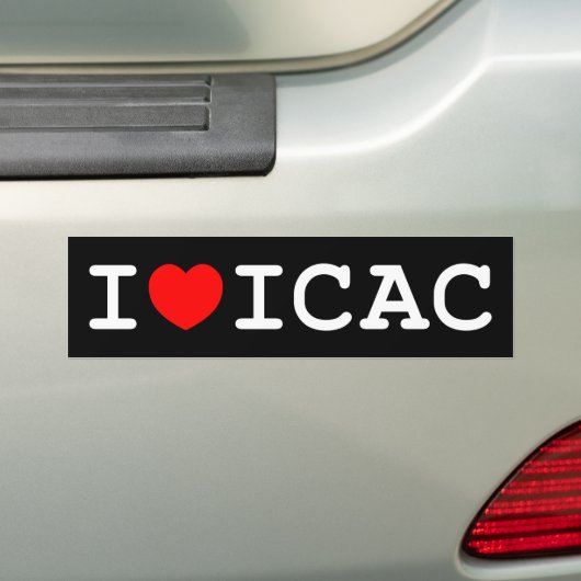 I Love ICAC Bumpersticker (dark) (Op auto)