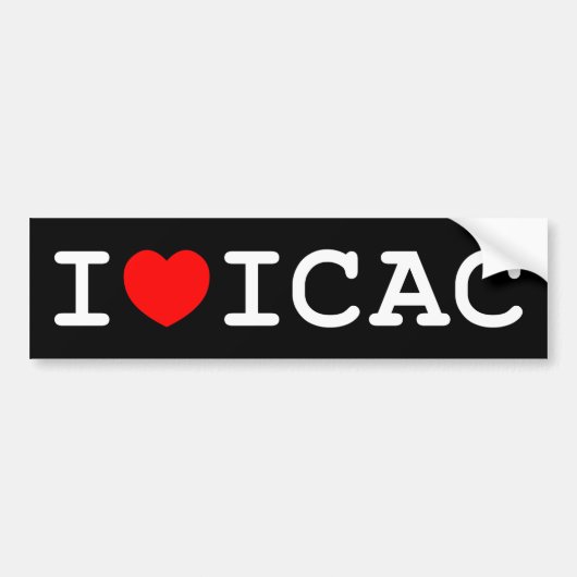 I Love ICAC Bumpersticker (dark) (Voorkant)