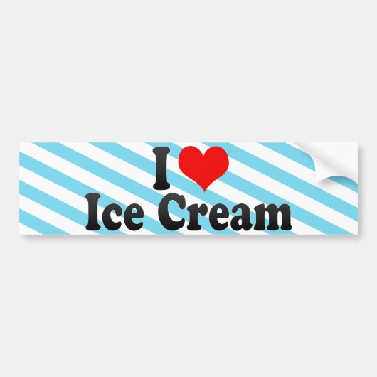 I Love Ice Cream Bumpersticker (Voorkant)