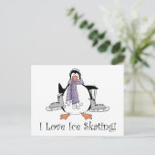 I Love Ice Skating Penguin T - shirts and Gifts Briefkaart (Staand voorkant)