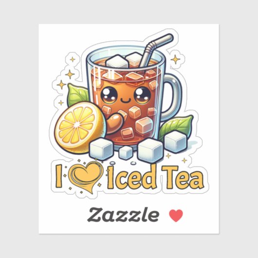 I Love Iced Tea Sticker (Vel)