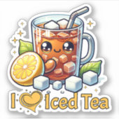 I Love Iced Tea Sticker (Voorkant)
