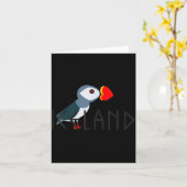 I Love Iceland Puffin Icelandic Gift  Kaart (Gele Bloem)