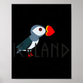 I Love Iceland Puffin Icelandic Gift  Poster (Voorkant)