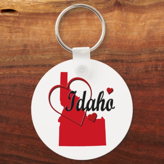 I Love Idaho Hearts Map Sleutelhanger (Voorkant)