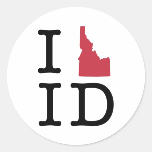 I Love Idaho Ronde Sticker (Voorkant)