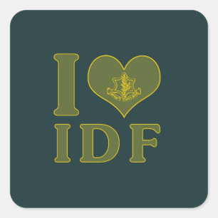 I Love IDF - Israel Defence Forces Vierkante Sticker