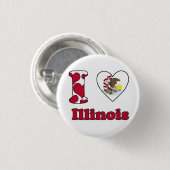 I love Illinois Ronde Button 3,2 Cm (Voorkant /achterkant)