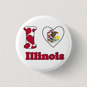 I love Illinois Ronde Button 3,2 Cm