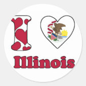 I love Illinois Ronde Sticker (Voorkant)