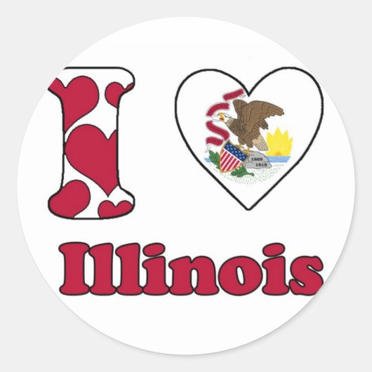 I love Illinois Ronde Sticker (Voorkant)