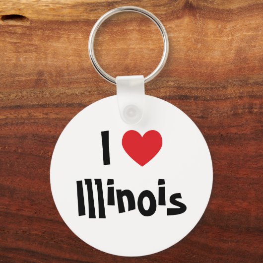 I Love Illinois Sleutelhanger (Voorkant)