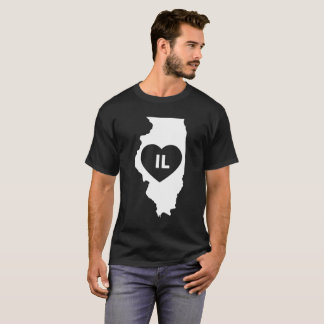 I Love Illinois State Mannen Basic Dark T-Shirt