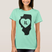 I Love Illinois State Women's Basic T-Shirt (Voorkant)