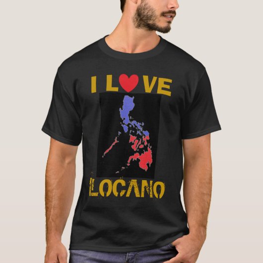 I Love Ilocano Basic Dark Shirt (Voorkant)