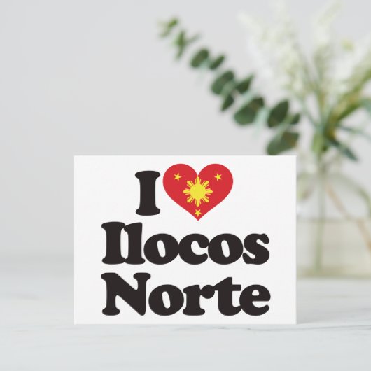 I Love Ilocos Norte Briefkaart (Staand voorkant)