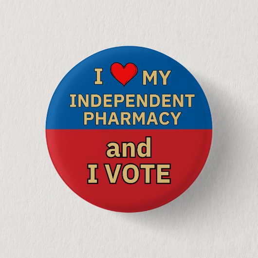 I Love Independent Pharmacy I Vote-knop Ronde Button 3,2 Cm (Voorkant)