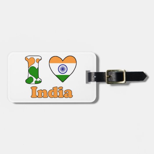 I love India Bagagelabel (Voorkant horizontaal)