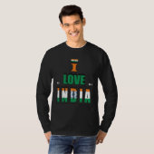 I Love India Indian India Flag T-shirt (Voorkant volledig)