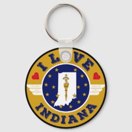 I Love Indiana State Map and Flag Sleutelhanger