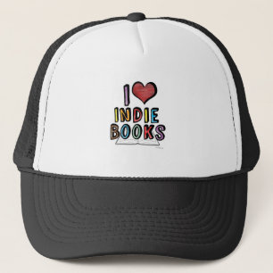 I Love Indie Books Classic Reading Slogan Trucker Pet