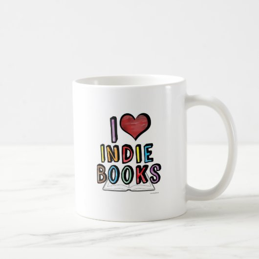 I Love Indie Books Cool Reader Slogan Koffiemok (Rechts)