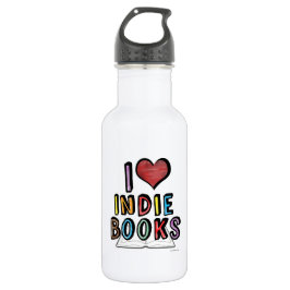 I Love Indie Books Fun Cool Authors Design Waterfles