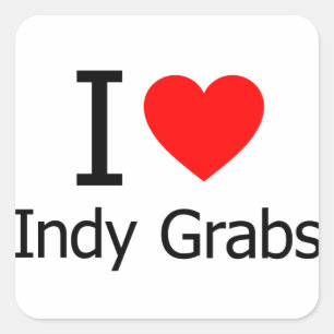 I Love Indy Grabs Vierkante Sticker