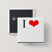 I Love (Insert Name) Vierkante Button 5,1 Cm (Voorkant /achterkant)