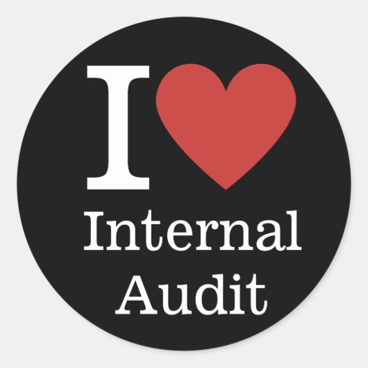 I ❤️ Love Internal Audit (voor werknemers) CUSTOM Ronde Sticker (Voorkant)