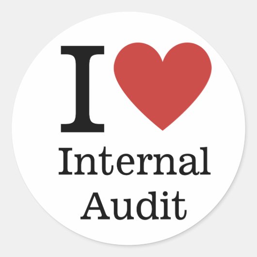 I ❤️ Love Internal Audit (voor werknemers) CUSTOM Ronde Sticker (Voorkant)