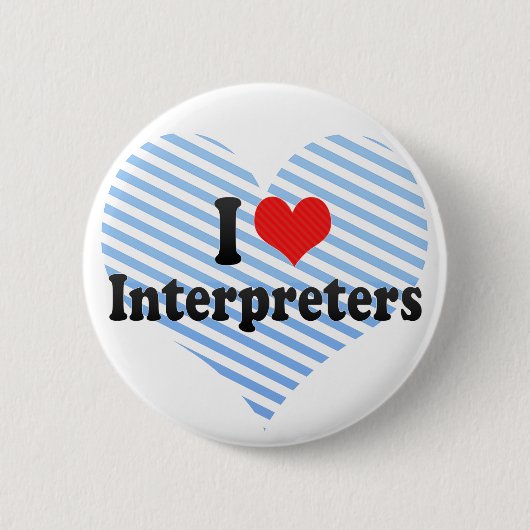 I Love Interpretors Ronde Button 5,7 Cm (Voorkant)