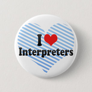I Love Interpretors Ronde Button 5,7 Cm