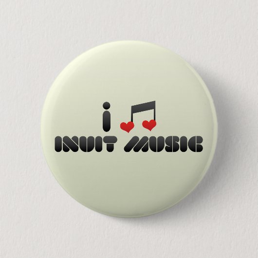 I Love Inuit Music Ronde Button 5,7 Cm (Voorkant)