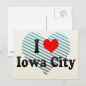 I Love Iowa City, Verenigde Staten Briefkaart (Voorkant / Achterkant)