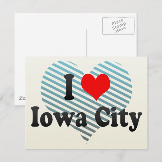 I Love Iowa City, Verenigde Staten Briefkaart (Voorkant / Achterkant)