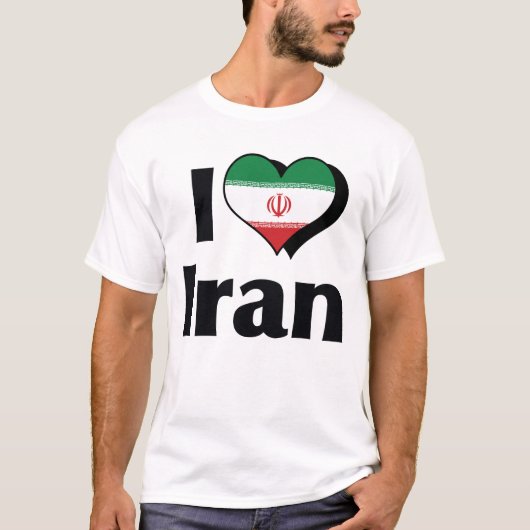 I Love Iran Flag T-shirt (Voorkant)