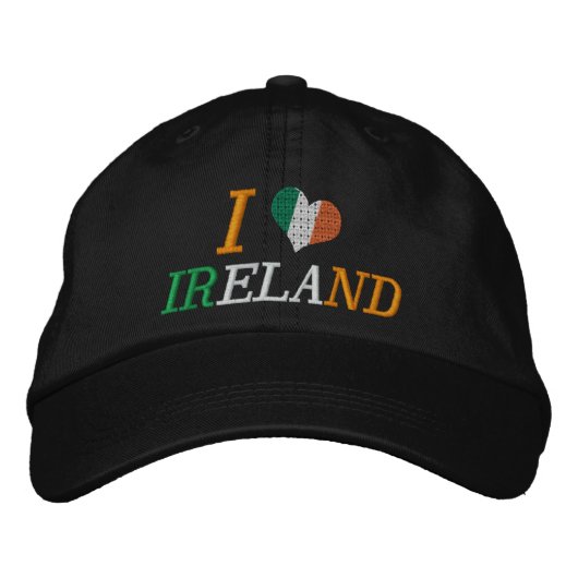 I Love Ireland Geborduurde Pet (Voorkant)