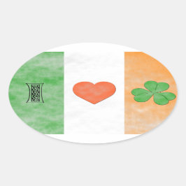 I Love Ireland Ovale Sticker