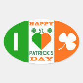 I Love Ireland Ovale Sticker (Voorkant)