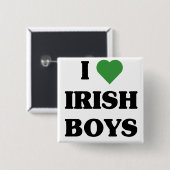 I Love Irish Boys button (Voorkant /achterkant)