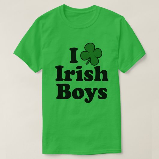 I Love Irish Boys Cute Shamrock T-Shirt (Design voorkant)