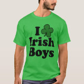 I Love Irish Boys Cute Shamrock T-Shirt (Voorkant)