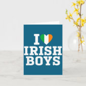 I Love Irish Boys Ireland Flag Heart St Patricks D Kaart (Gele Bloem)