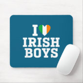 I Love Irish Boys Ireland Flag Heart St Patricks D Muismat (Met muis)