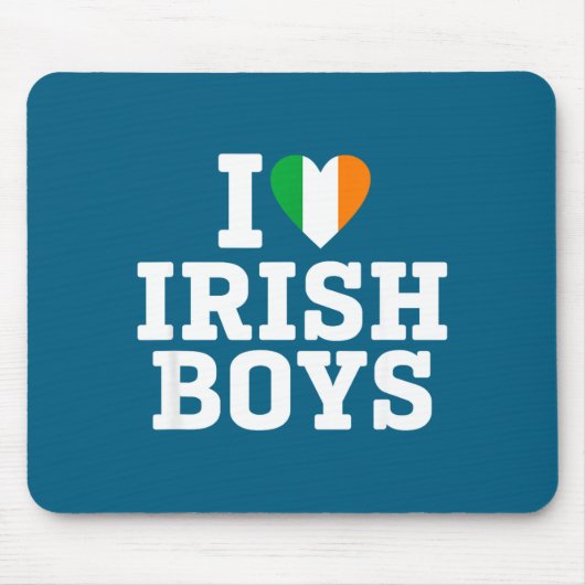 I Love Irish Boys Ireland Flag Heart St Patricks D Muismat (Voorkant)