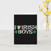 I Love Irish Boys Lucky Shamrock Heart Ireland Fla Kaart (Gele Bloem)